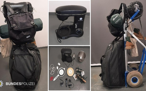 Bundespolizeidirektion München: Täterfestnahme nach Fahndung: Mit Sackkarre Diebesgut abtransportiert - Foto: presseportal.de