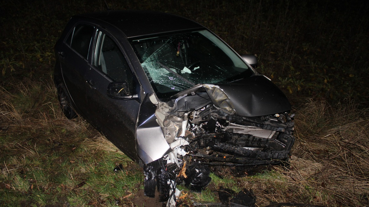 POL-MI: PKW prallt gegen Baum - zwei Schwerverletzte - Foto: presseportal.de