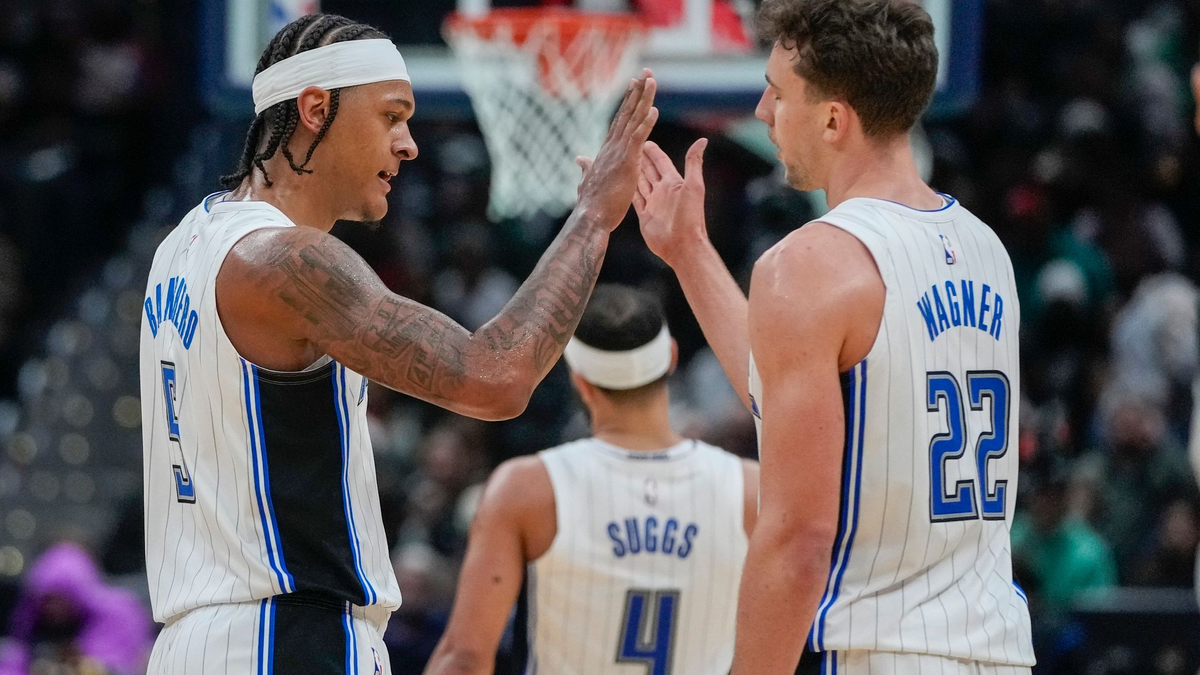 Franz Wagner (r) erzielte 28 Punkte für Orlando. - Foto: Alex Brandon/AP/dpa