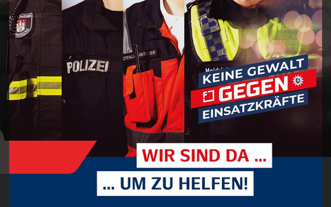 POL-HH: 231227-1. Keine Gewalt gegen Einsatzkräfte - Präventionskampagne zum bevorstehenden Jahreswechsel - Foto: presseportal.de