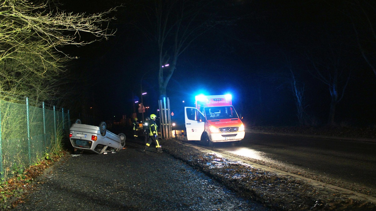 POL-GE: Auto überschlägt sich in Scholven - Foto: presseportal.de