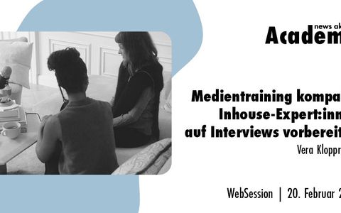 Medientraining kompakt: Inhouse-Expert:innen auf Interviews vorbereiten / Ein Online-Seminar der news aktuell Academy - Foto: presseportal.de