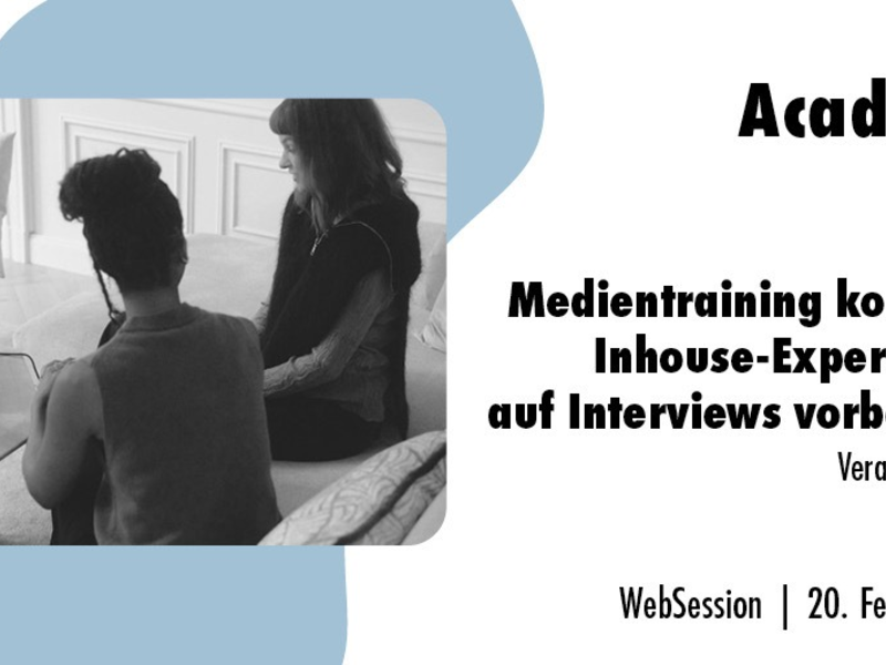 Medientraining kompakt: Inhouse-Expert:innen auf Interviews vorbereiten / Ein Online-Seminar der news aktuell Academy - Foto: presseportal.de
