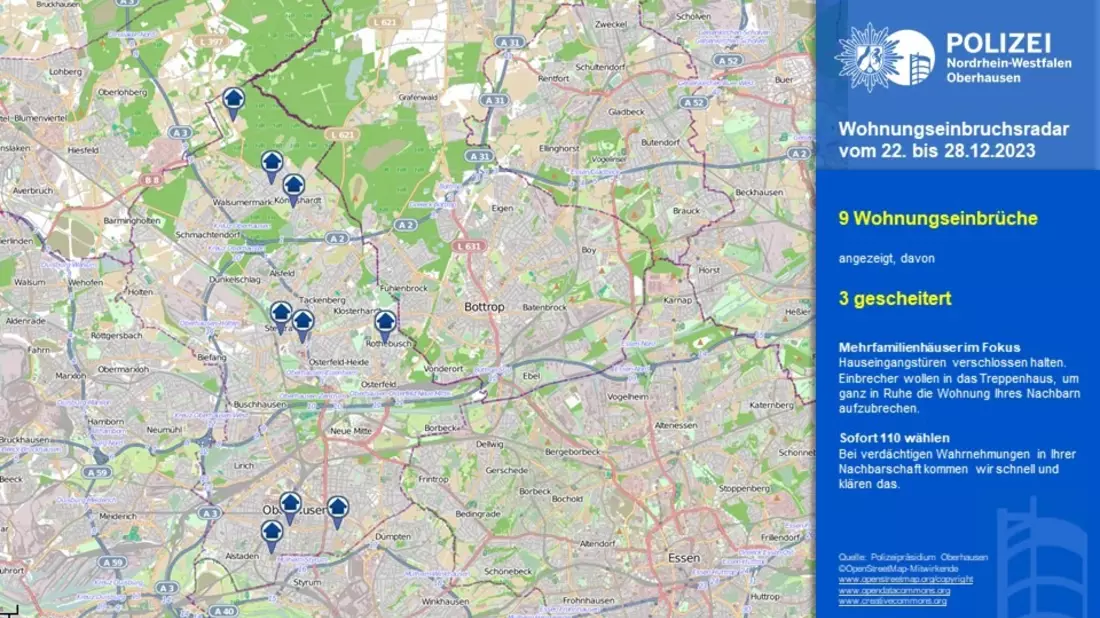 POL-OB: Wohnungseinbruchsradar in Oberhausen - Bild: presseportal.de