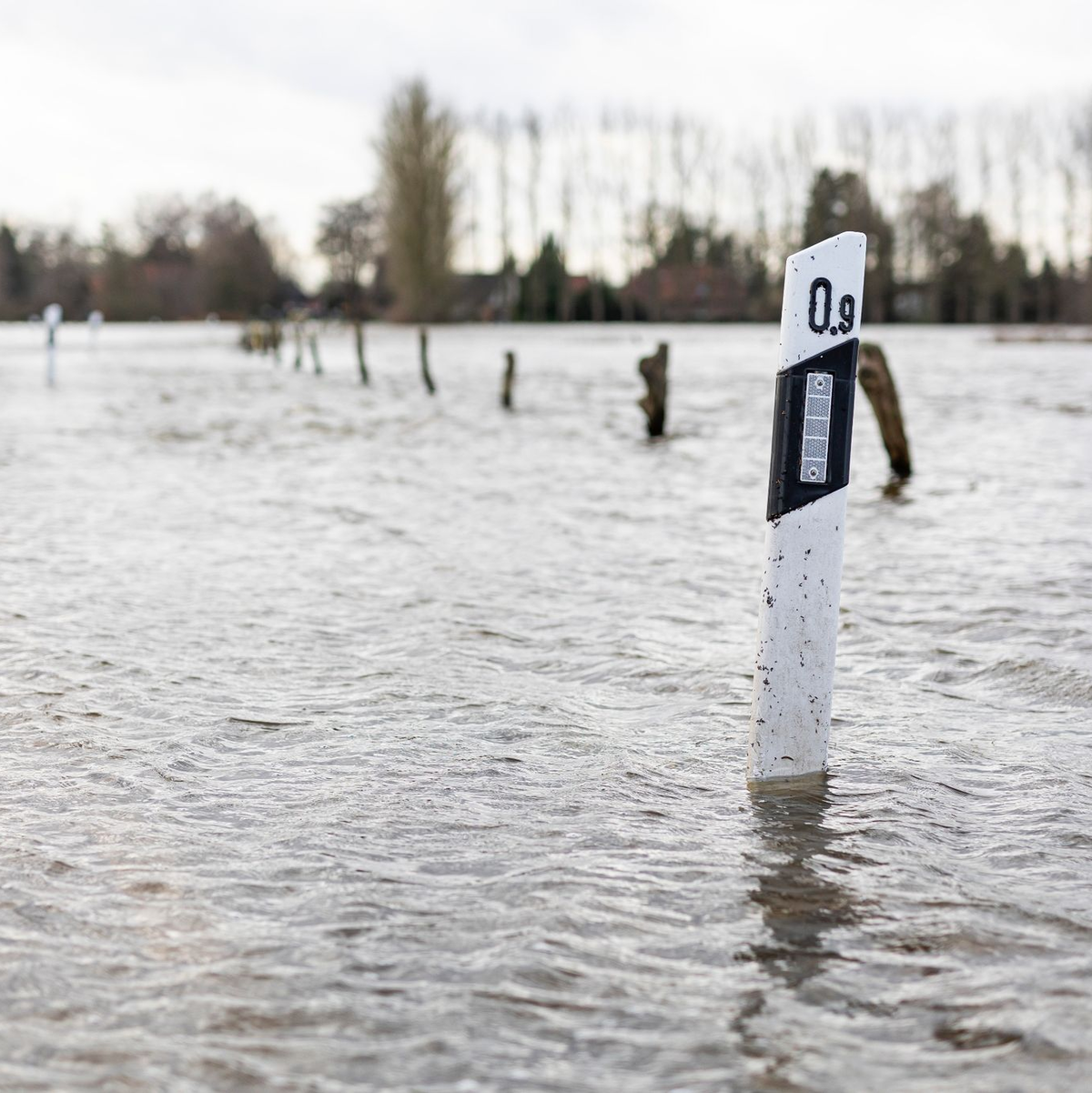In der Nacht zu Samstag wurde für die Gemeinde Winsen/Aller und die Stadt Celle wegen vermutet steigender Pegelstände vor möglichen Ausfällen der Energieversorgung und des Mobilfunks gewarnt. - Foto: Michael Matthey/dpa