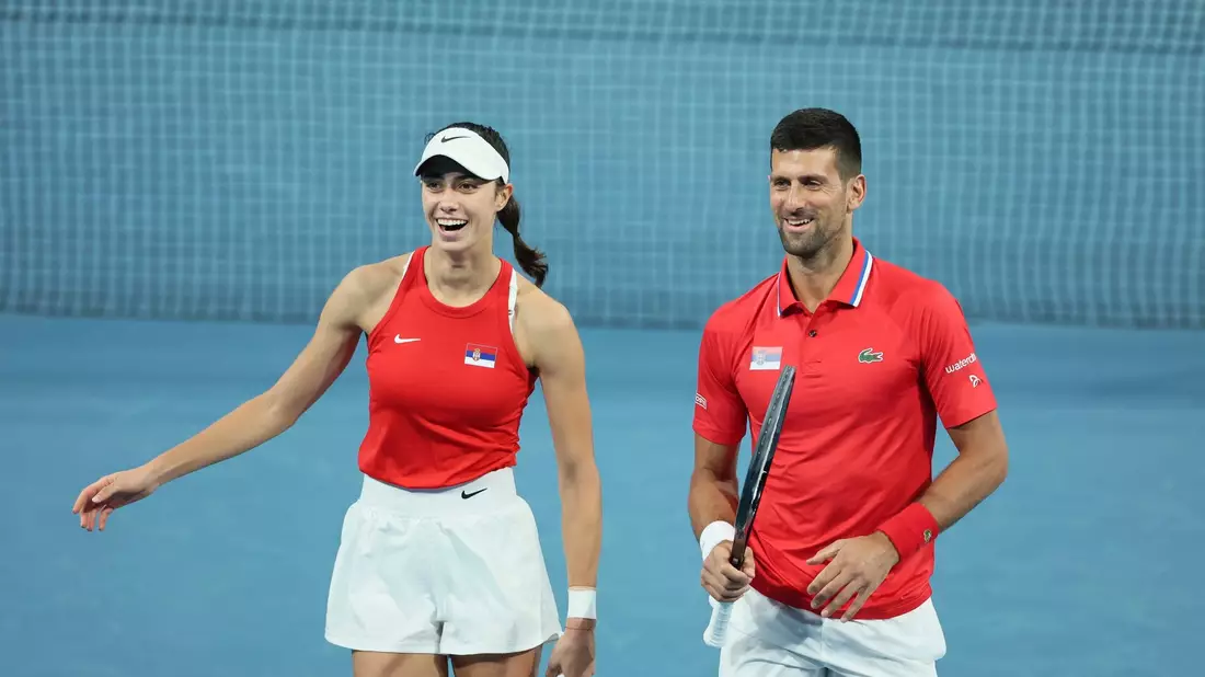 Novak Djokovic und Olga Danilovic feierten zusammen mit einem Sieg ins neue Jahr. - Bild: Trevor Collens/AP/dpa