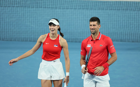 Novak Djokovic und Olga Danilovic feierten zusammen mit einem Sieg ins neue Jahr. - Foto: Trevor Collens/AP/dpa