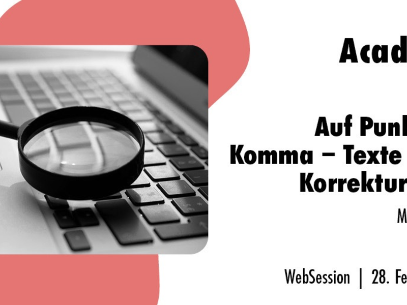 Auf Punkt und Komma - Texte sicher Korrektur lesen / Ein Online-Seminar der news aktuell Academy - Foto: presseportal.de