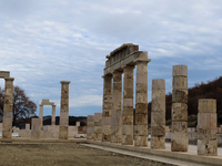 Der gröĂtenteils restaurierte Palast von Philipp II. von Makedonien. - Foto: -/Kulturministerium Athen/dpa