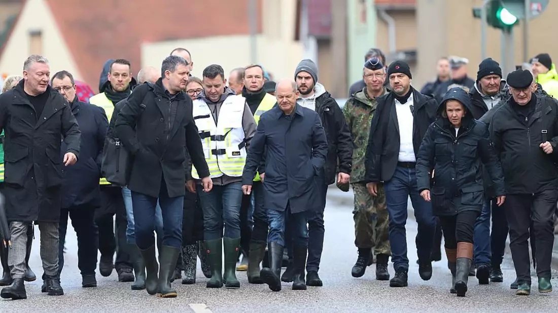 Olaf Scholz besucht Hochwasser-Helfer am 04.01.2024 - Bild: über dts Nachrichtenagentur