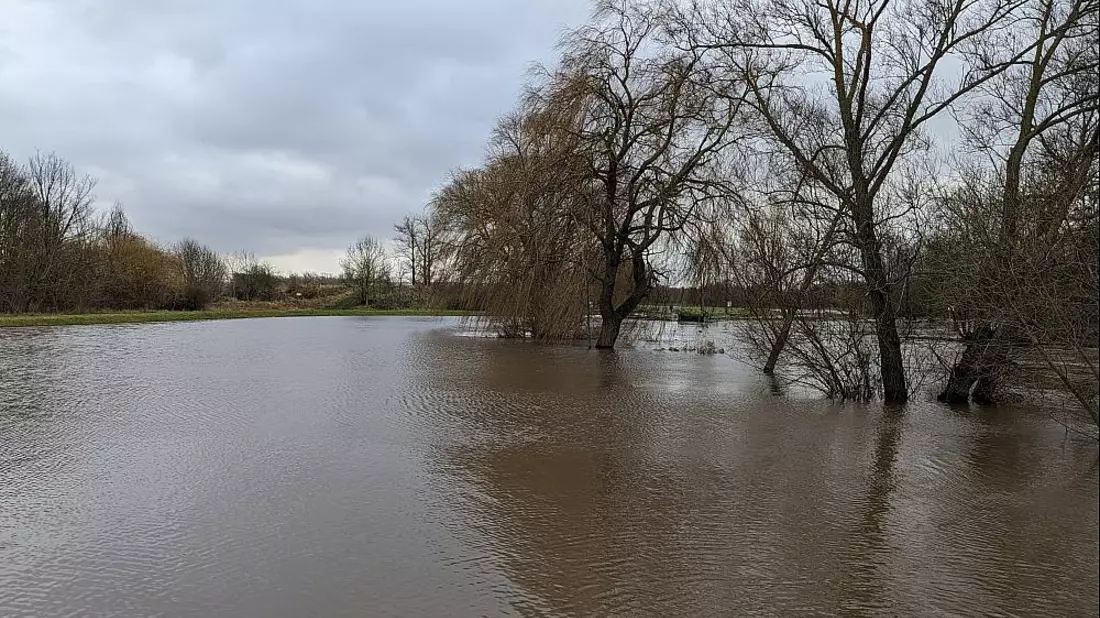 Hochwasser an der Helme am 04.01.2024 - Bild: über dts Nachrichtenagentur