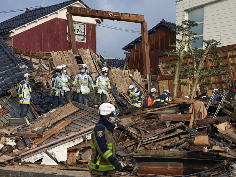 Verwüstungen in Suzu. - Foto: -/kyodo/dpa