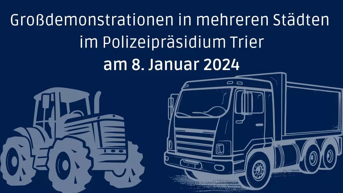POL-PPTR: Update - Großdemonstrationen im Dienstbezirk des Polizeipräsidiums Trier am 8.1.24 - Bild: presseportal.de