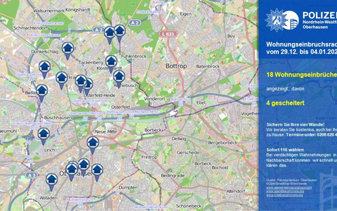 POL-OB: Wohnungseinbruchsradar für Oberhausen - Dunkle Gestalten sind unterwegs - Foto: presseportal.de
