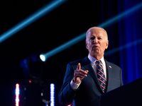 US-Präsident Joe Biden hat vor einer erneuten Präsidentschaft des Republikaners Donald Trump gewarnt. - Foto: Stephanie Scarbrough/AP/dpa