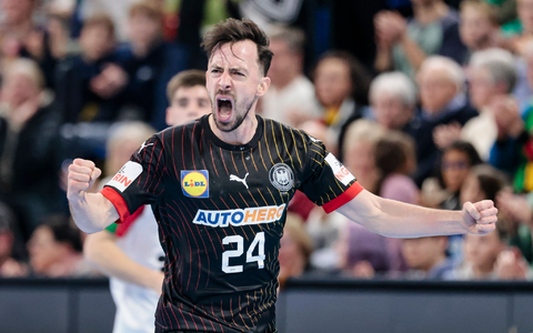 Deutschlands Patrick Groetzki jubelt nach einem Tor. - Foto: Frank Molter/dpa