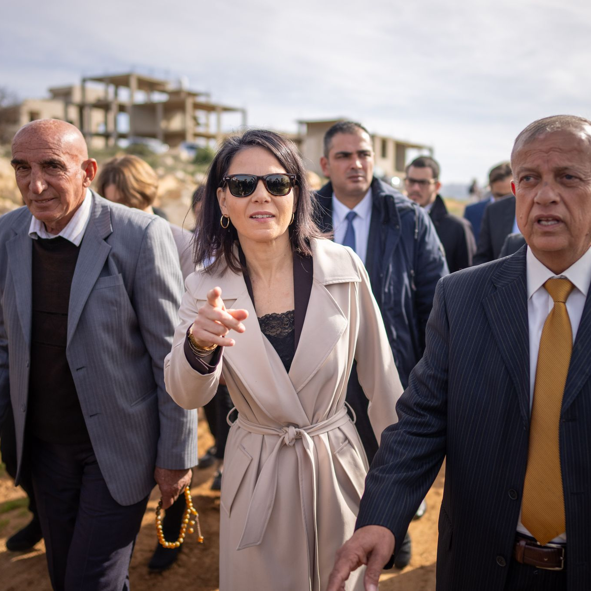 Außenministerin Annalena Baerbock (Bündnis 90/Die Grünen) besucht die Gemeinde Al-Mazraah Al Qibliyah im Westjordanland. - Foto: Michael Kappeler/dpa