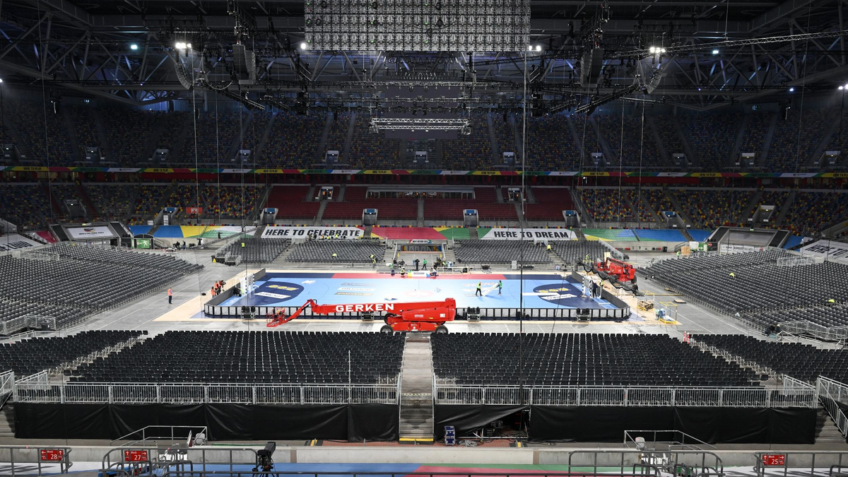 In der Düsseldorfer Merkur Spiel-Arena findet das Eröffnungsspiel der Handball-EM. - Foto: Federico Gambarini/dpa