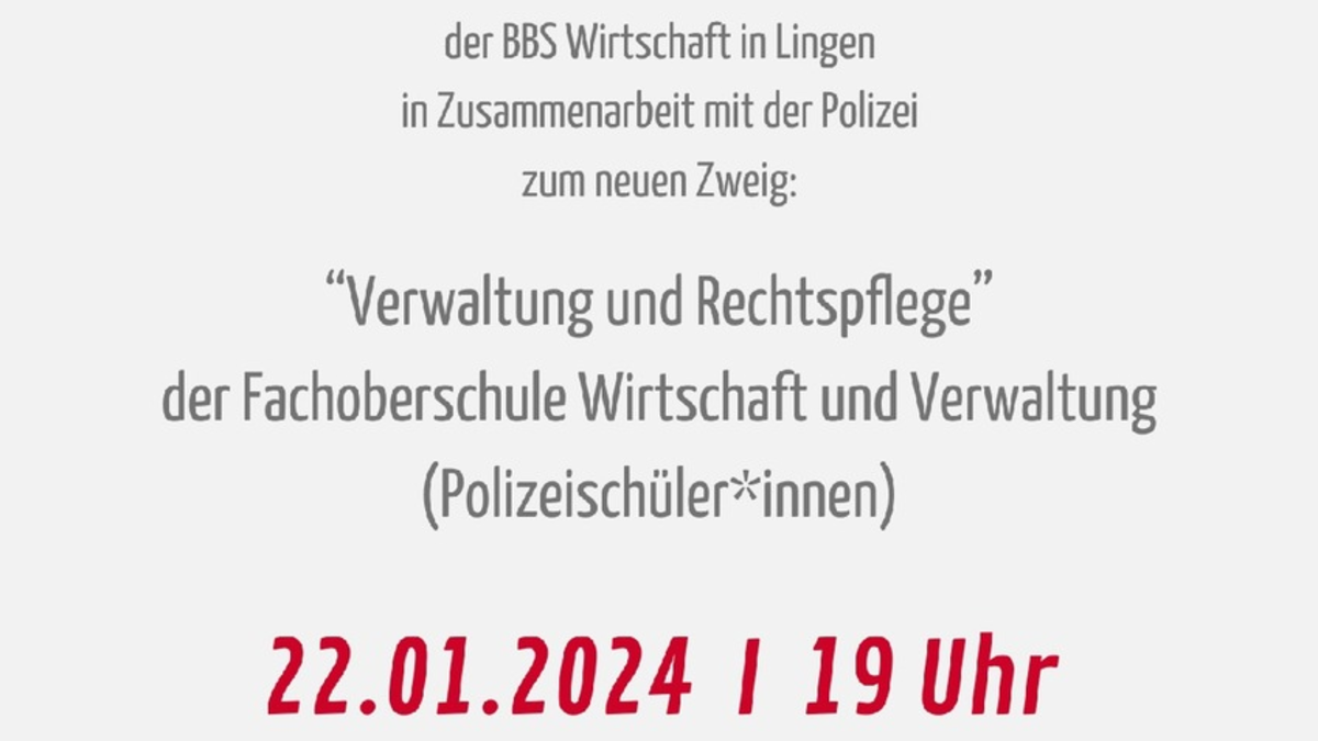 POL-EL: Lingen - Einladung zur Infoveranstaltung für den neuen Zweig für Polizeischüler an der BBS Lingen (Foto) - Foto: presseportal.de