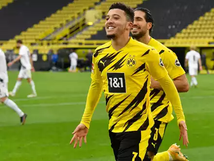 Jadon Sancho wird Berichten zufolge in den kommenden Tagen in Dortmund erwartet. - Foto: Martin Meissner/AP-POOL/dpa
