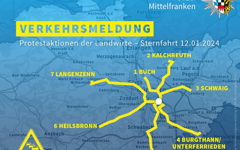 POL-MFR: (41) Versammlungsgeschehen am Freitag (12.01.2024) - Hinweise des Polizeipräsidiums Mittelfranken - Foto: presseportal.de