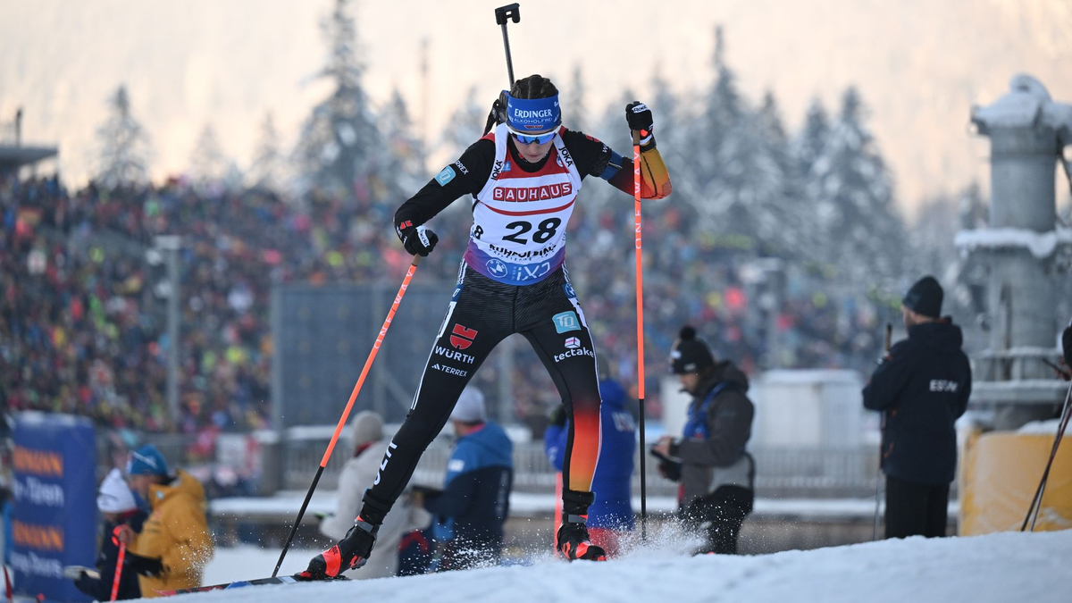 Franziska Preuß musste beim Sprint in Ruhpolding zweimal in die Strafrunde. - Foto: Sven Hoppe/dpa