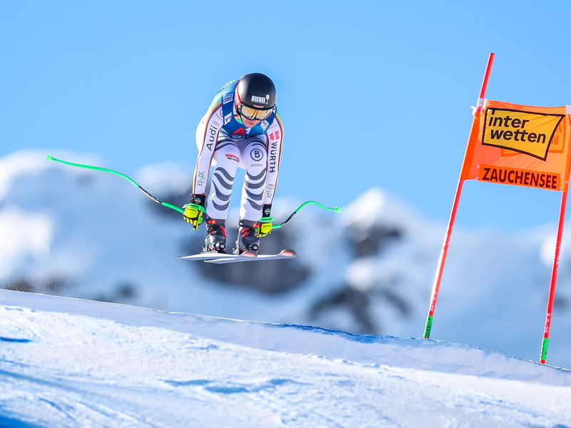 Nach einer bislang durchwachsenen Ski-Saison meldete sich Kira Weidle in der Abfahrt von Altenmarkt-Zauchensee zurück. - Foto: Expa/Johann Groder/APA/dpa