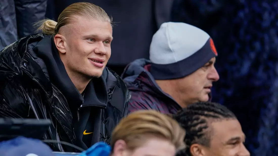 Weiter zum Zuschauen gezwungen: Erling Haaland (l) von Manchester City. - Bild: Dave Thompson/AP/dpa