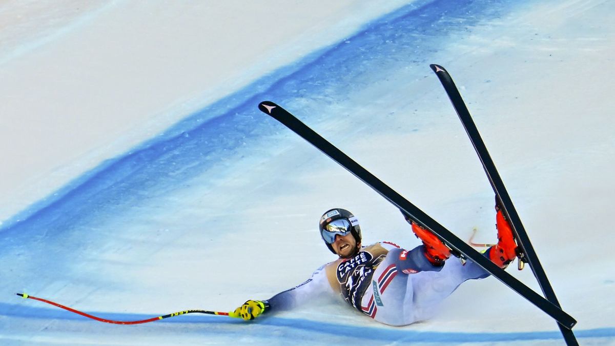 Stürzte schwer in Wengen: Aleksander Aamodt Kilde aus Norwegen. - Foto: Peter Schneider/KEYSTONE/dpa