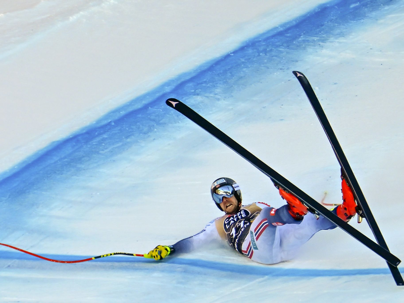 Stürzte schwer in Wengen: Aleksander Aamodt Kilde aus Norwegen. - Foto: Peter Schneider/KEYSTONE/dpa