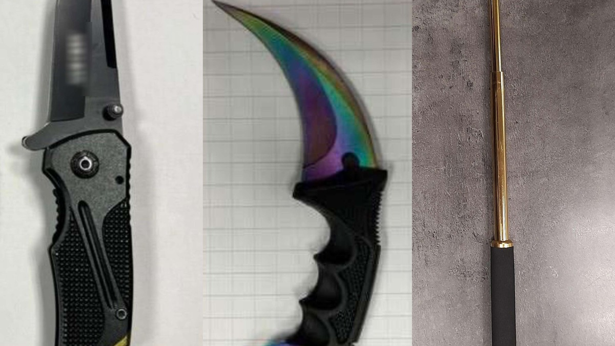 BPOL NRW: Bundespolizei stellt gefährliche Messer und Teleskopschlagstock sicher - Foto: presseportal.de