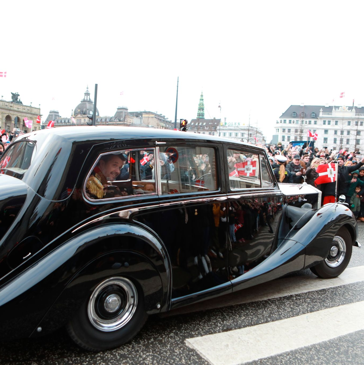Kronprinz Frederik im Auto 