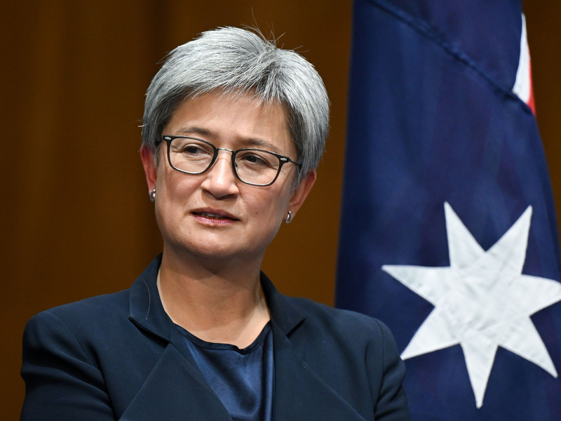 Seit mehr als 100 Tagen ist Krieg im Gazastreifen. Die australische Außenministerin Penny Wong hat nun eine dauerhafte Waffenruhe gefordert. - Foto: Lukas Coch/AAP/dpa