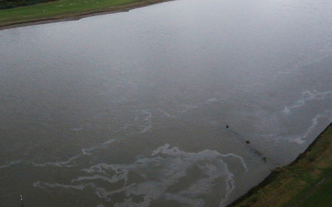 POL-DU: Düsseldorf-Wittlaer: Gewässerverunreinigung auf dem Rhein - Wasserschutzpolizei ermittelt - Foto: presseportal.de