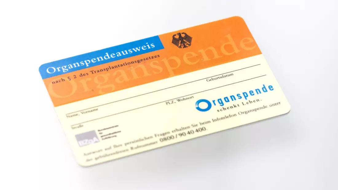 Ein Organspendeausweis. Im Laufe des Jahres soll ein Organspende-Register online gehen, in dem man seine Entscheidung hinterlegen kann. - Bild: Hannes P. Albert/dpa