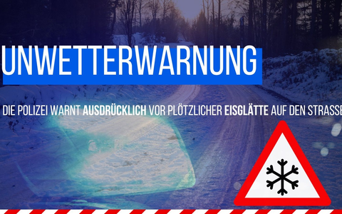 POL-PPTR: Unwetterwarnung: Die Polizei warnt vor Eisglätte und Schneefall - Foto: presseportal.de