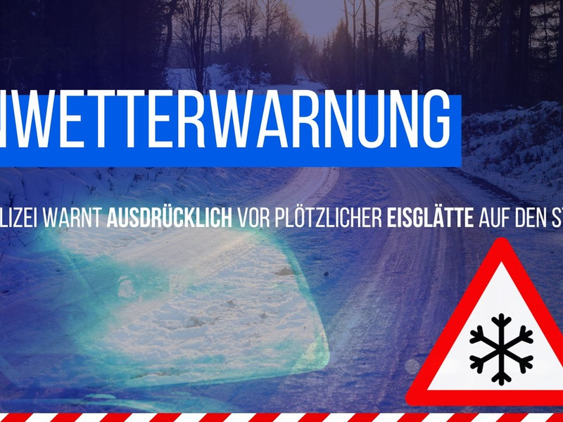 POL-PPTR: Unwetterwarnung: Die Polizei warnt vor Eisglätte und Schneefall - Foto: presseportal.de