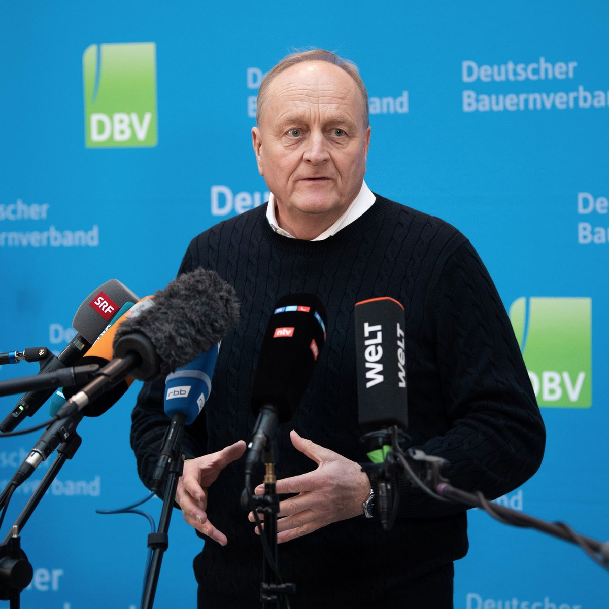 «Wenn sich nichts verändert, dann kommt es möglicherweise zur Eruption»: Bauernpräsident Joachim Rukwied. - Foto: Marco Rauch/dpa