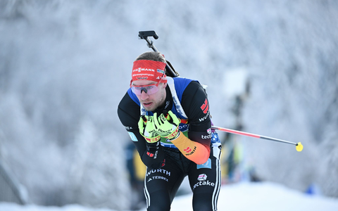 Kam beim Weltcup in Antholz auf Rang drei: Biathlet Johannes Kühn. - Foto: Sven Hoppe/dpa