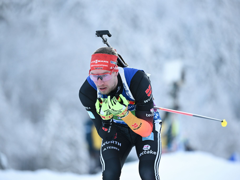 Kam beim Weltcup in Antholz auf Rang drei: Biathlet Johannes Kühn. - Foto: Sven Hoppe/dpa