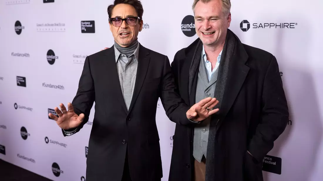 Hollywood in Utah: Robert John Downey Jr. (l) und Christopher Nolan. - Bild: Charles Sykes/Invision via AP/dpa