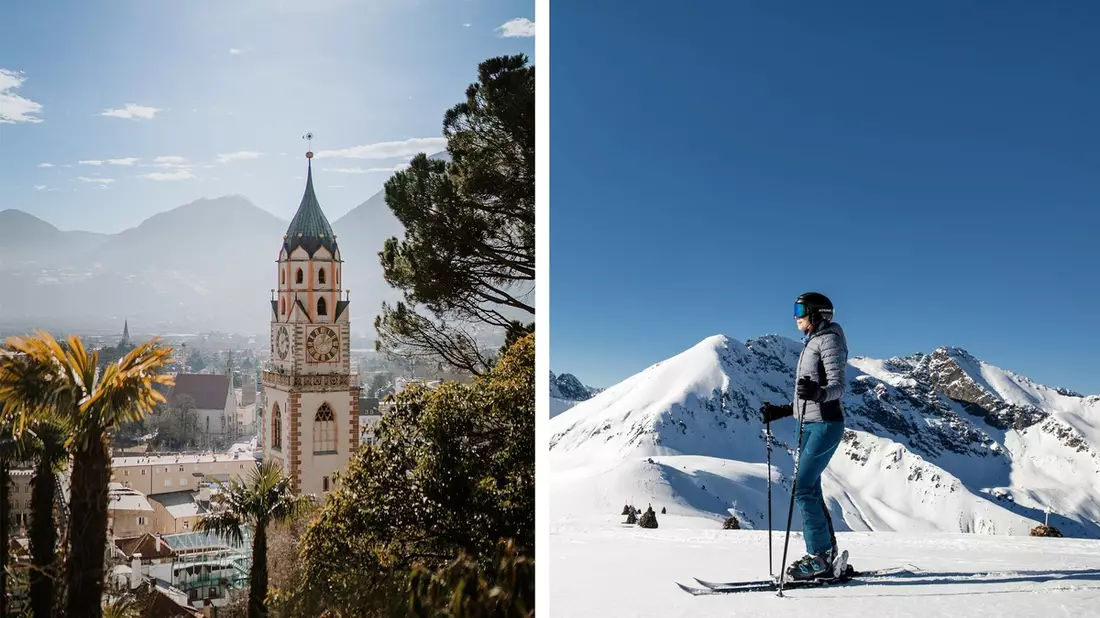 Der Meraner Winter - ein unvergessliches Urlaubserlebnis zwischen Palmen und verschneiten Berggipfeln - Bild: presseportal.de