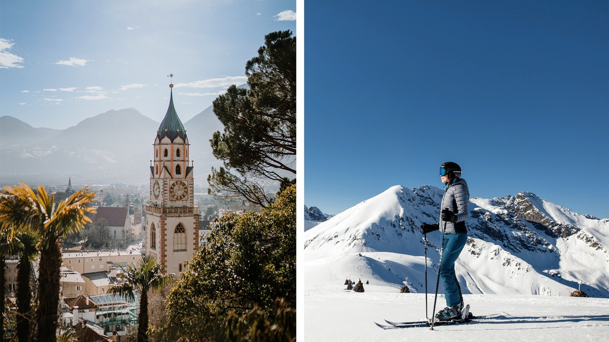 Der Meraner Winter - ein unvergessliches Urlaubserlebnis zwischen Palmen und verschneiten Berggipfeln - Foto: presseportal.de