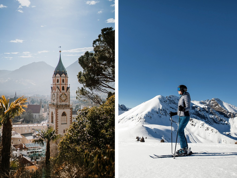 Der Meraner Winter - ein unvergessliches Urlaubserlebnis zwischen Palmen und verschneiten Berggipfeln - Foto: presseportal.de