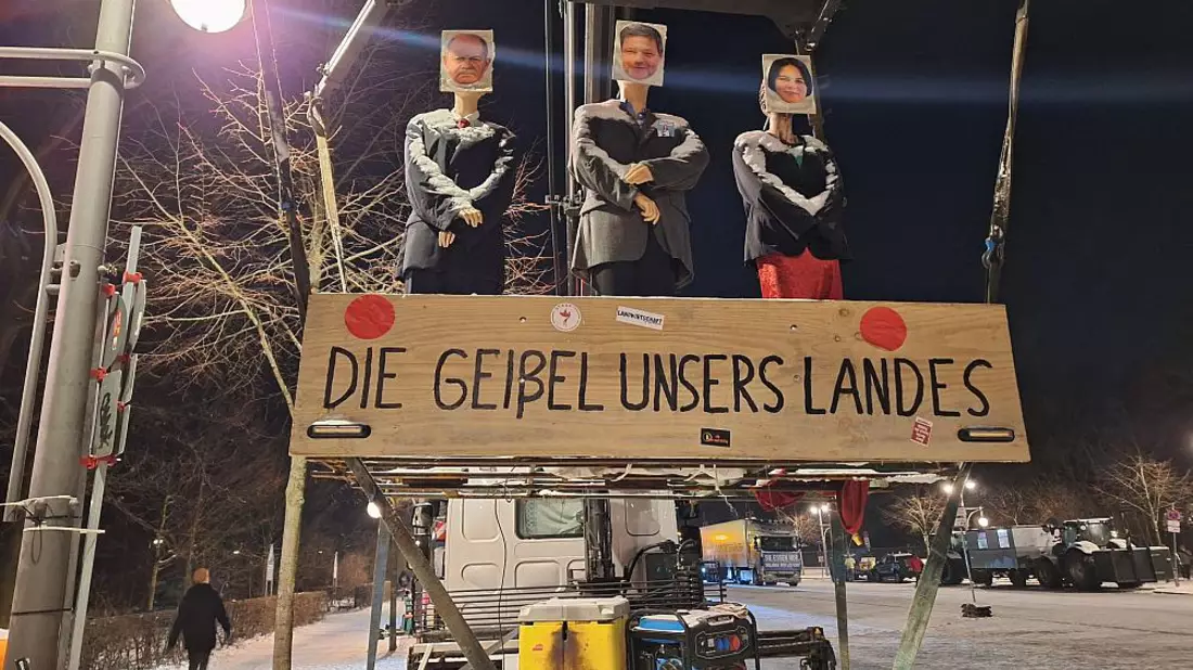 Demo von Lkw-Fahrern am 18.01.2024 - Bild: über dts Nachrichtenagentur