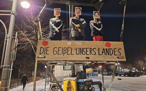 Demo von Lkw-Fahrern am 18.01.2024 - Foto: über dts Nachrichtenagentur