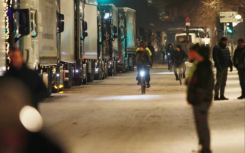 Demo von Lkw-Fahrern und Bauern am 18.01.2024 - Foto: über dts Nachrichtenagentur