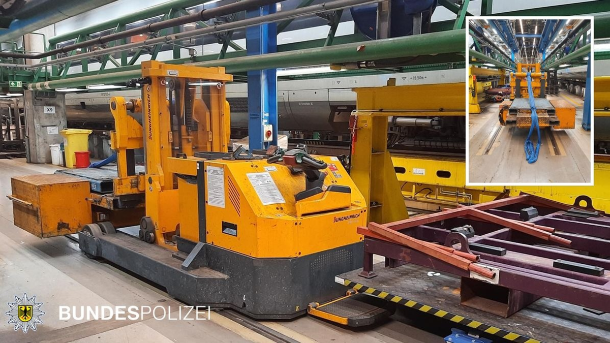 Bundespolizeidirektion München: Personenunfall im ICE-Betriebswerk / 33-Jähriger erleidet mittelschwere Beinverletzungen - Foto: presseportal.de