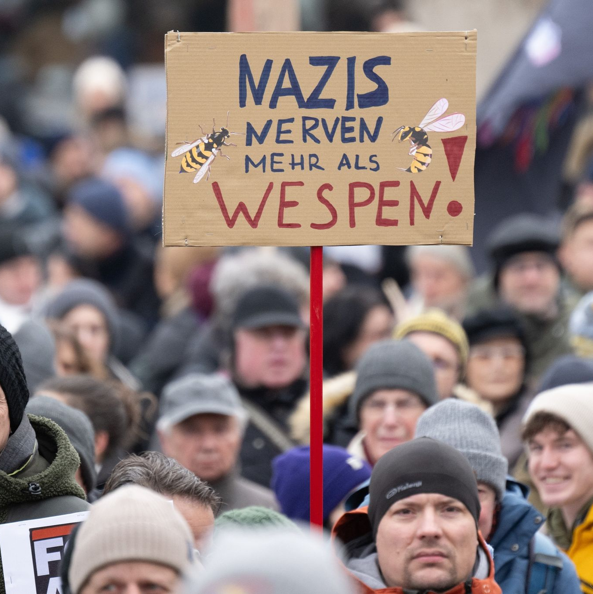 Auch in Görlitz wurde gegen Rechtsextremismus demonstriert. - Foto: Sebastian Kahnert/dpa