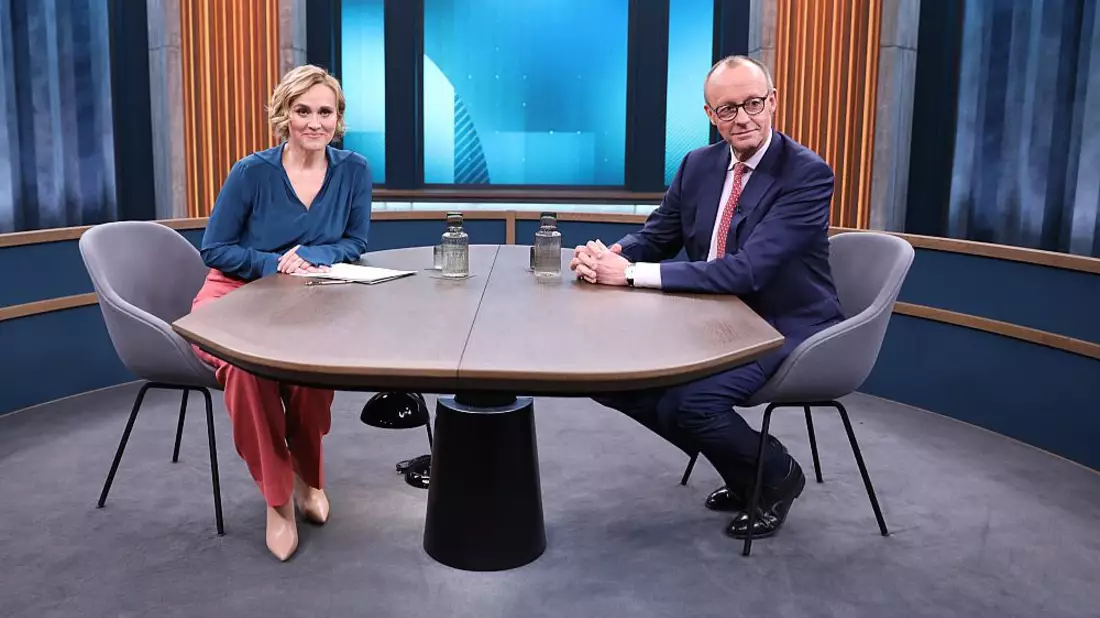 Caren Miosga und Friedrich Merz am 21.01.2024 - Bild: über dts Nachrichtenagentur